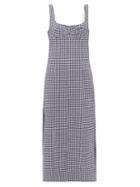 Matchesfashion.com Three Graces London - Tomasina Gingham Cotton-seersucker Dress - Womens - Navy Print