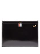Matchesfashion.com Thom Browne - Hector Patent Leather Tablet Pouch - Mens - Black