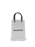 Matchesfashion.com Balenciaga - Shopping Mini Croc-efffect Leather Cross-body Bag - Womens - White