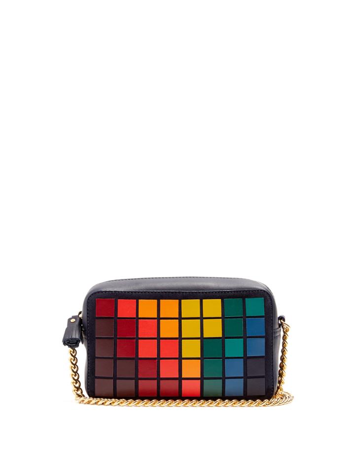 Anya Hindmarch Pixels Leather And Suede Cross-body Bag