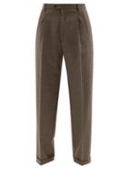 Gucci - Pleated Straight-leg Birdseye-wool Trousers - Mens - Brown