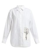 Matchesfashion.com Acne Studios - Carolyn Brown Print Cotton Poplin Shirt - Womens - White