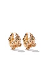 Bottega Veneta - Knotted 18kt Gold-plated Hoop Earrings - Womens - Gold