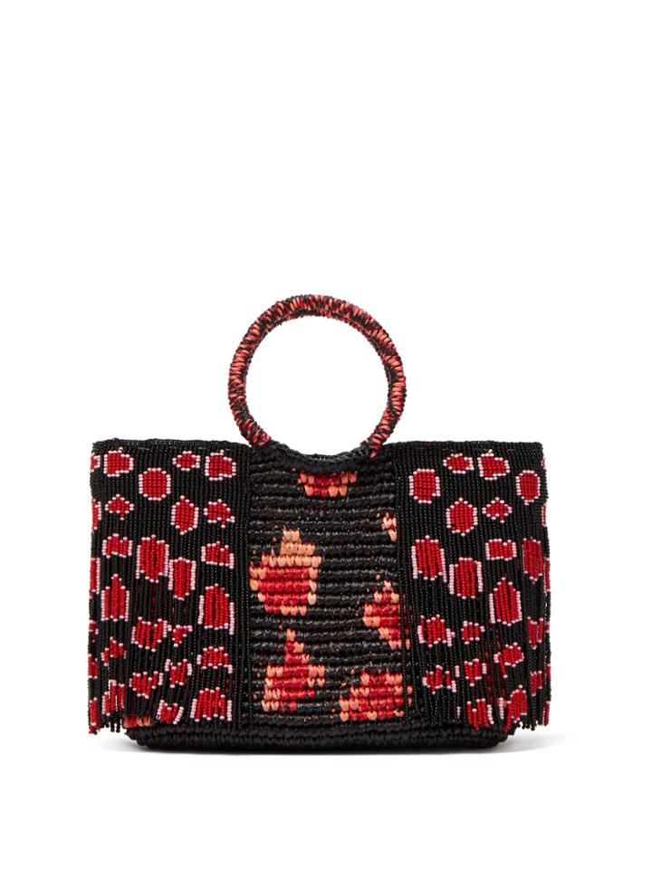 Sensi Studio Bead-embellished Toquilla-straw Bag