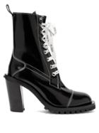 Matchesfashion.com Acne Studios - Block Heel Topstitched Leather Ankle Boots - Womens - Black
