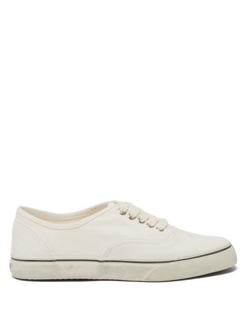 Ladies Shoes Re/done - 70s Canvas Trainers - Womens - Ivory