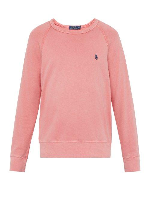 Matchesfashion.com Polo Ralph Lauren - Logo Embroidered Cotton Terry Sweatshirt - Mens - Red