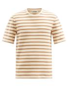 Matchesfashion.com Jil Sander - Logo-patch Striped Cotton-jersey T-shirt - Mens - Beige Multi