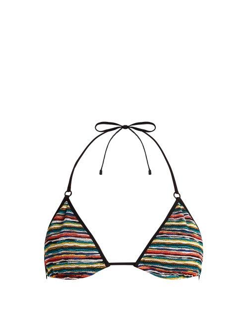 Matchesfashion.com Missoni Mare - Striped Crochet Knit Bikini Top - Womens - Multi