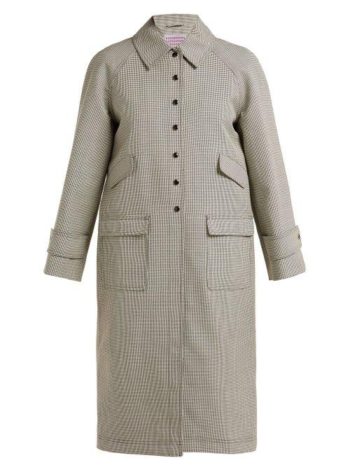 Matchesfashion.com Alexachung - Houndstooth Wool Blend Coat - Womens - Black White
