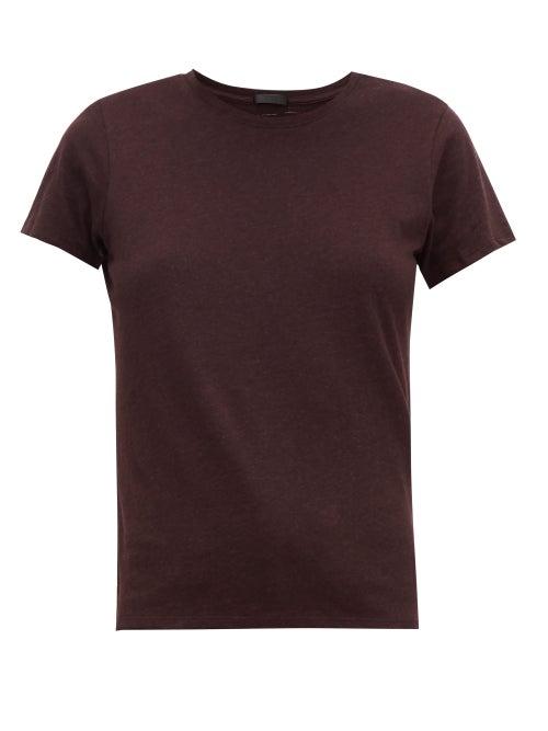 Matchesfashion.com Atm - Schoolboy Slubbed-cotton T-shirt - Womens - Burgundy