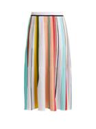 Matchesfashion.com Missoni - Striped Pleated Cotton Skirt - Womens - Multi Stripe
