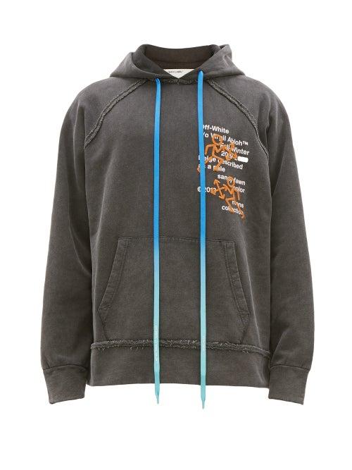 Matchesfashion.com Off-white - Pictogram Incompiuto Cotton Hooded Sweatshirt - Mens - Black Multi