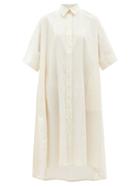 Ladies Beachwear Evi Grintela - Embroidered Cotton-blend Shirt Dress - Womens - Ivory