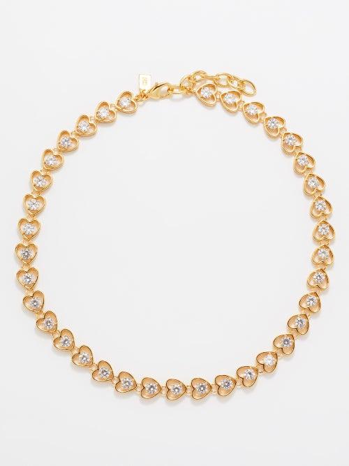 Crystal Haze - Sweetheart Crystal & 18kt Gold-plated Necklace - Womens - Gold Multi