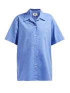 Matchesfashion.com Mm6 Maison Margiela - Layered Cotton Poplin Shirt - Womens - Blue Multi