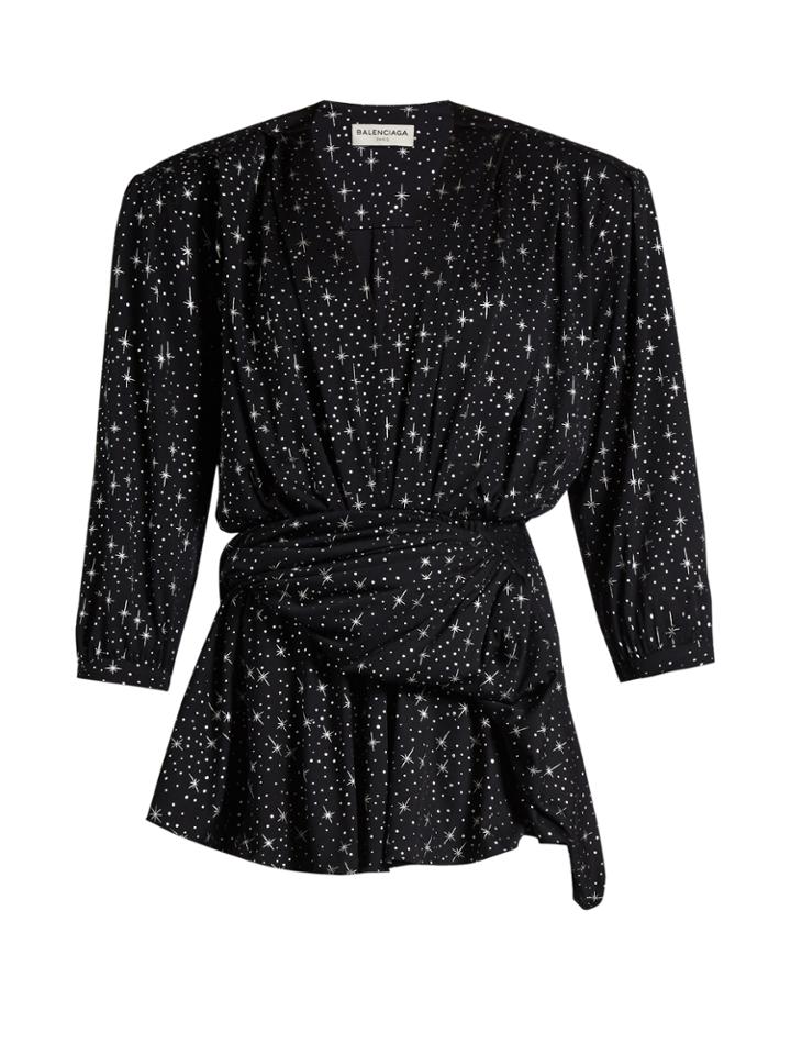 Balenciaga Star-print Ruched-waist Top