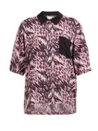 Matchesfashion.com Aries - Animal Print Bowling Shirt - Womens - Pink Multi