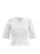 Matchesfashion.com Belize - Yasmina Broderie-anglaise Cotton-poplin Shirt - Womens - White