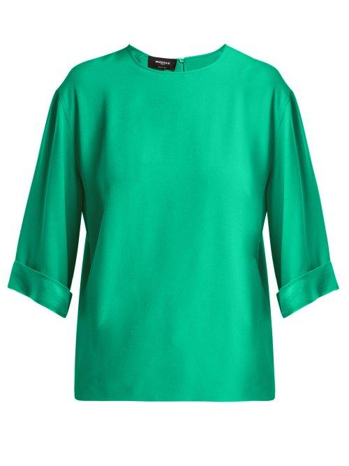 Matchesfashion.com Rochas - Onitha Satin Top - Womens - Green