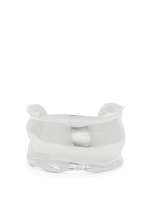 Matchesfashion.com Bottega Veneta - Asymmetric Sterling-silver Bangle - Womens - Silver