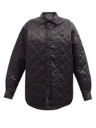 Acne Studios - Face-quilted Satin Shirt Jacket - Womens - Black