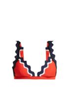 Matchesfashion.com Rye - Sunny Scallop Edged Triangle Bikini Top - Womens - Orange