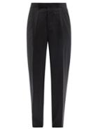 Mens Rtw Thom Browne - Pleated Pinstripe Wool-twill Trousers - Mens - Navy