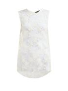 Matchesfashion.com Ann Demeulemeester - Rose Embroidered Tulle Top - Womens - White