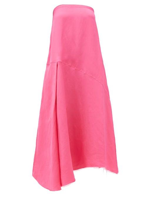 Marques'almeida - Strapless Satin Dress - Womens - Pink