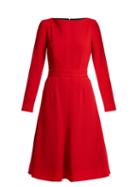 Matchesfashion.com Emilia Wickstead - Kate A Line Wool Crepe Dress - Womens - Red