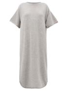 Matchesfashion.com Extreme Cashmere - No. 44 Stretch Cashmere T Shirt Dress - Womens - Grey