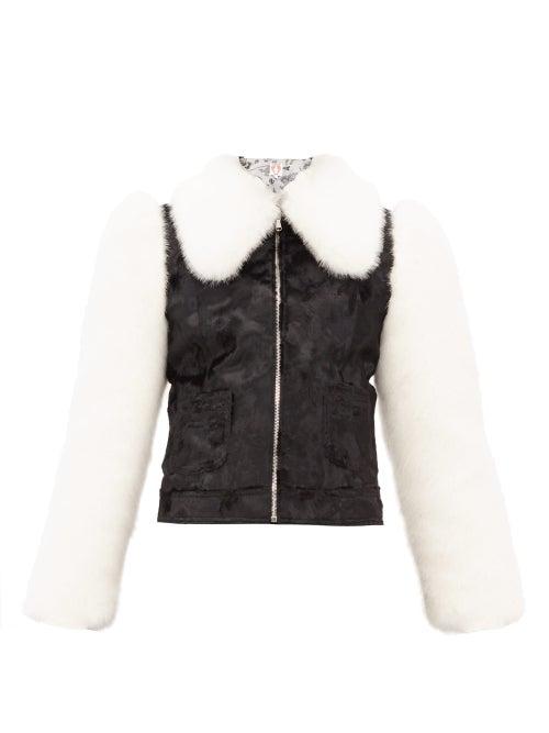 Matchesfashion.com Shrimps - Otis Faux-fur Jacket - Womens - Black Cream