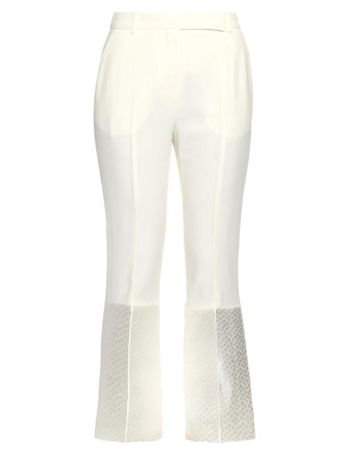 Alexander Mcqueen Contrast-jacquard Leaf-crepe Trousers