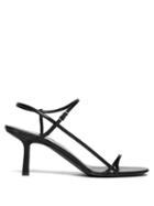 Matchesfashion.com The Row - Bare Mid Heel Leather Sandals - Womens - Black