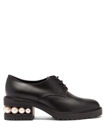 Matchesfashion.com Nicholas Kirkwood - Casati Faux-pearl Heel Leather Shoes - Womens - Black