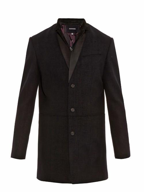 John Varvatos Leather-collar Coat