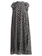 Matchesfashion.com Balenciaga - Flou Logo Print Silk Crepe Midi Dress - Womens - Grey