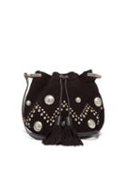 Matchesfashion.com Isabel Marant - Kylio Studded Suede Bucket Bag - Womens - Black