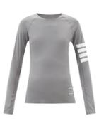 Thom Browne - Four-bar Jersey Compression Long-sleeve T-shirt - Womens - Grey