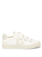 Veja - V-lock Velcro-strap Leather Trainers - Mens - Beige White