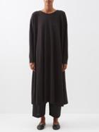 Eskandar - Pima-cotton Long-sleeve Jersey T-shirt Dress - Womens - Black