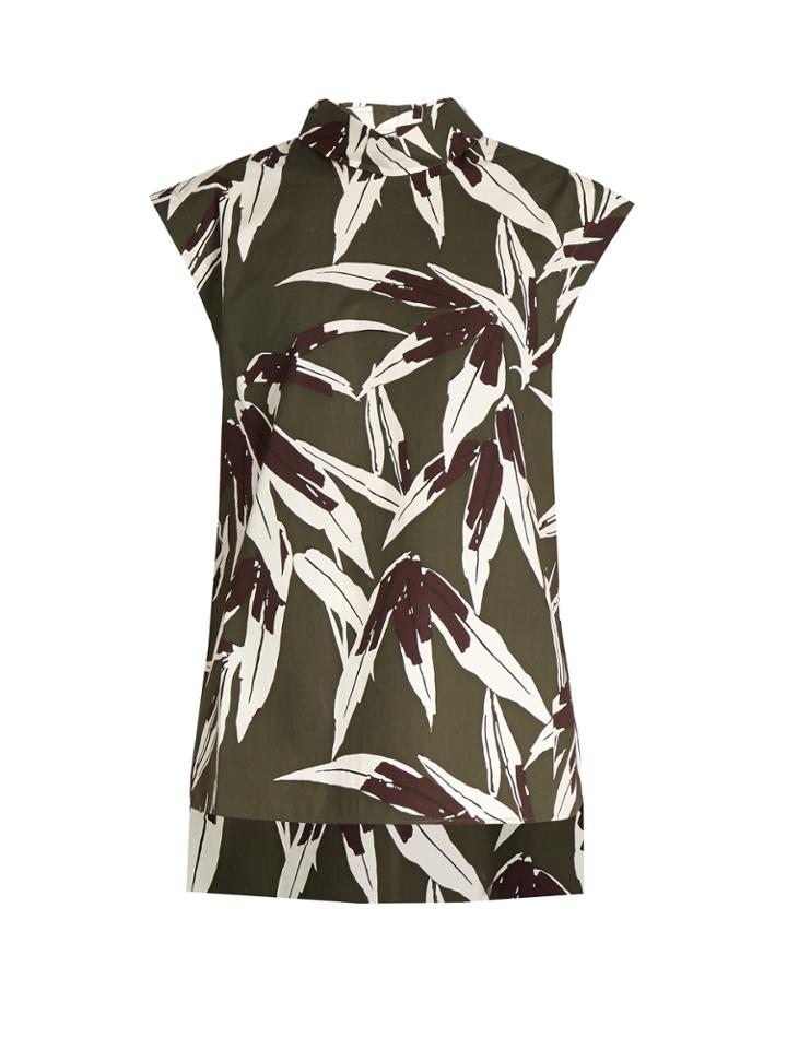 Marni Bamboo-print Coated-cotton Top