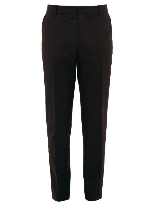 Matchesfashion.com Alexander Mcqueen - Logo-embroidered Cotton Slim-leg Trousers - Mens - Black