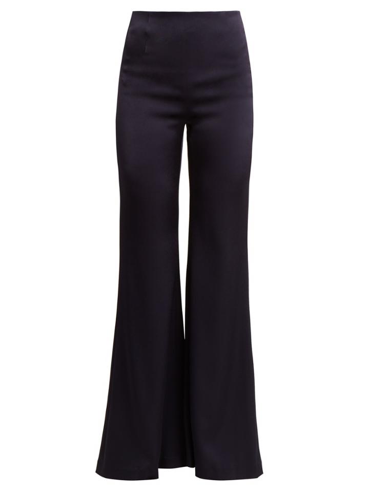 Galvan Wide-leg High-rise Satin Trousers