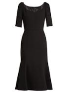 Dolce & Gabbana Armaturato Stretch-wool Flared Dress