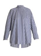 Ellery Treble Open-back Striped Cotton Shirt