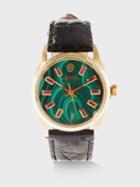 Jacquie Aiche - Vintage Rolex Oyster 30mm Ruby & 18kt Gold Watch - Womens - Green