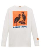 Matchesfashion.com Heron Preston - Heron Print Long Sleeve Cotton T Shirt - Mens - White Multi