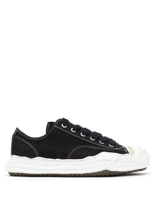 Matchesfashion.com Mihara Yasuhiro - Hank Lizard-effect Suede Trainers - Mens - Black